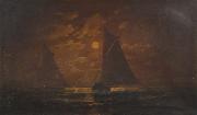 Charles S. Dorion moonlit seascape Sweden oil painting artist